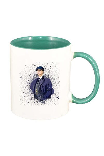 INOVATIX Персонализирана бяла чаша, Peaky Blinders, зелена вътрешност, D1308,...