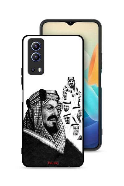 Tolwak غطاء حماية لهاتف Vivo Y72 5G، ملصق فني أبيض وأسود لملوك المملكة العربي...