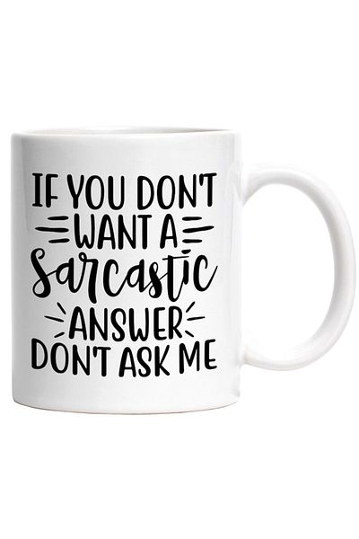 INOVATIX Personalized white mug, for those who only give sarcastic answers, INOVATIX®. 330ml
