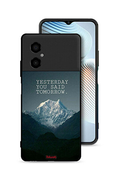 Tolwak غطاء حماية لهاتف Xiaomi Poco M4 5G مكتوب عليه "بالأمس قلت غدًا"