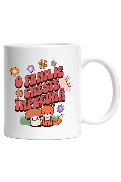 INOVATIX Εξατομικευμένη λευκή κούπα, Μια οικογένεια μεγαλώνει μαζί, αγάπη, αν...