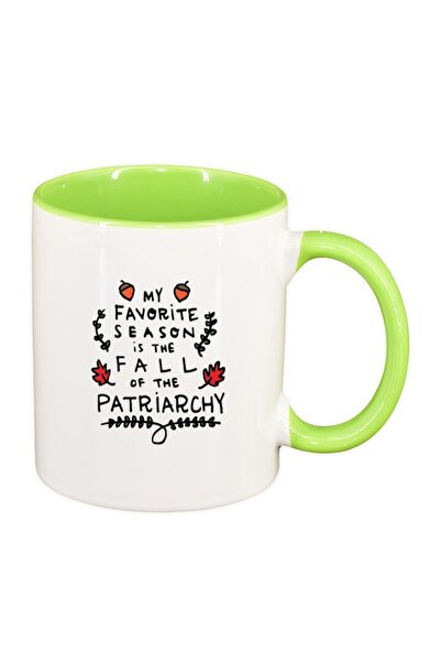 INOVATIX Персонализирана бяла чаша, патриархат, светлозелена вътрешност, D147...