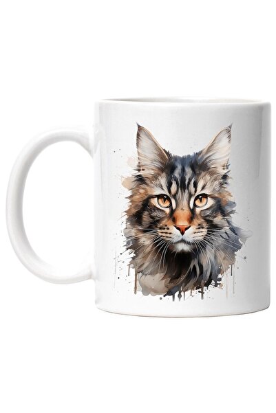 INOVATIX Εξατομικευμένη λευκή κούπα, Κεφάλι γάτας, Λάτρεις των ζώων, Εικονογρ...