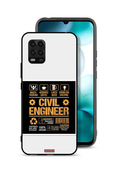 Tolwak غطاء حماية لهاتف شاومي مي 10 لايت 5G، ملصق مهندس مدني