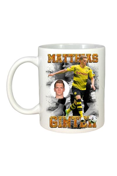INOVATIX Cana alba personalizata, MATTHIAS GINTER player, Cri-Flo, Maner si interior Alb, INOVATIX®. 330ml