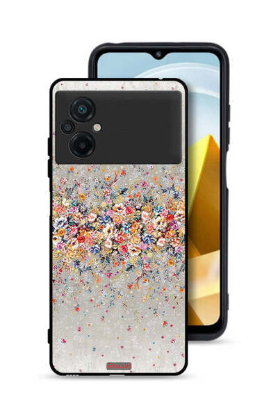 Tolwak غطاء حماية لهاتف Xiaomi Poco M5 4G بنقشة زهور صغيرة وفن تجريدي