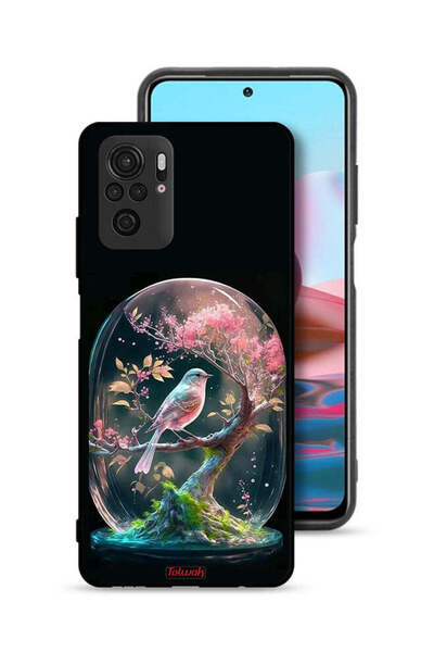 Tolwak Xiaomi Redmi Note 10 4G Protective Case Cover Bird In Jarr