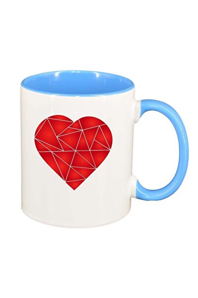 INOVATIX Cana alba personalizata, Love, interior albastru, D383, INOVATIX®. 3...