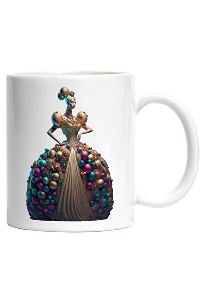 INOVATIX Cana alba personalizata, Statuie, Globuri, Rochie, Fantasy, Femeie, ...