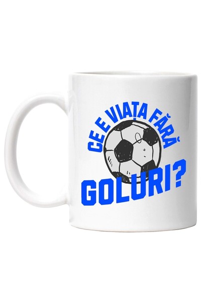 INOVATIX Cana alba personalizata, MInge de fotbal CE E VIATA FARA GOLURI, INO...