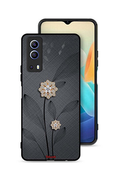 Tolwak غطاء حماية لهاتف Vivo Y72 5G برسومات زهور ماسية