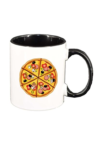 INOVATIX Cana alba personalizata, Pizza, interior negru, D410, INOVATIX®. 330ml