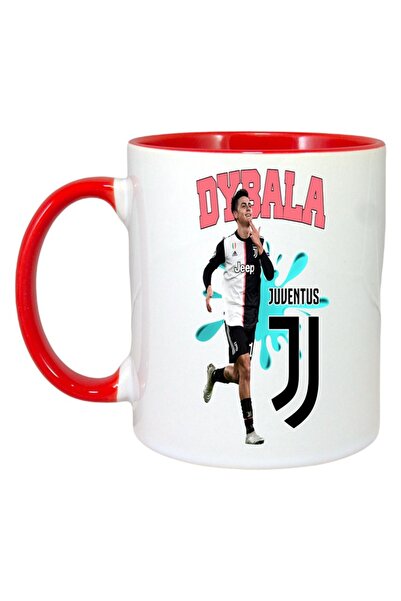 INOVATIX Cana Alba Personalizata, Dybala Juventus, Maner Si Interior Rosu, ®. 330ml