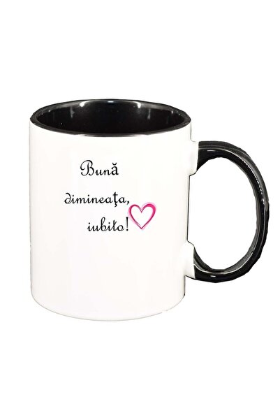 INOVATIX Cana alba personalizata, Buna dimineata..., interior negru, D1030, I...