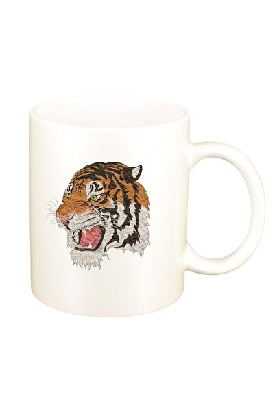 INOVATIX Персонализирана бяла чаша, Тигър, D984, INOVATIX®. 330 мл