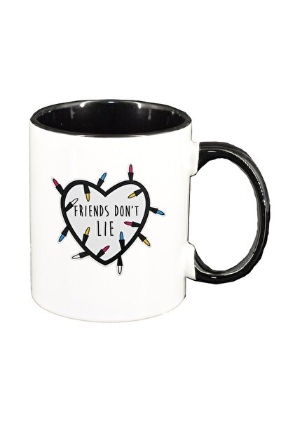 INOVATIX Cană albă personalizată, Stranger Things Friends Dont Lie, interior ...