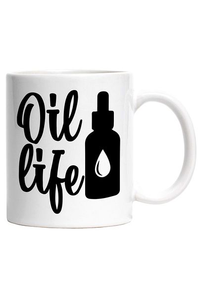 INOVATIX Personalized white mug, ul in English Oil life - oil life, INOVATIX®. 330ml