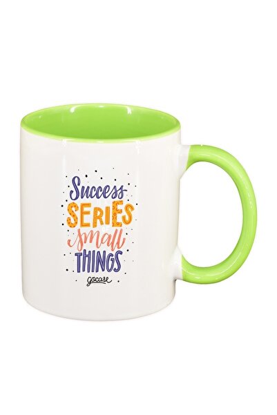 INOVATIX Cana alba personalizata, mesaj Succes series, interior verde deschis...