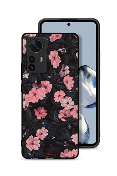 Tolwak غطاء حماية لهاتف شاومي 12 برو - لون الخوخ والورود الصغيرة