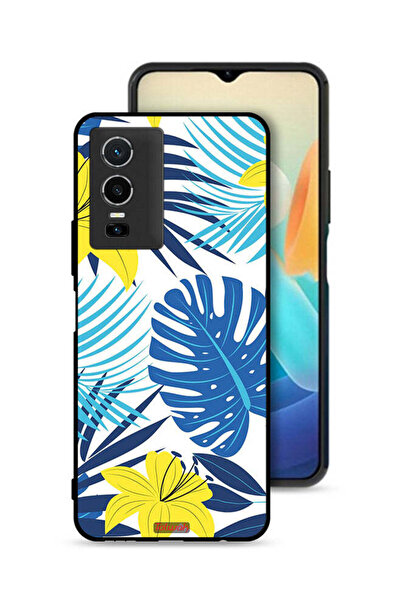 Tolwak غطاء حماية لهاتف Vivo Y76 5G برسومات ريش وزهور