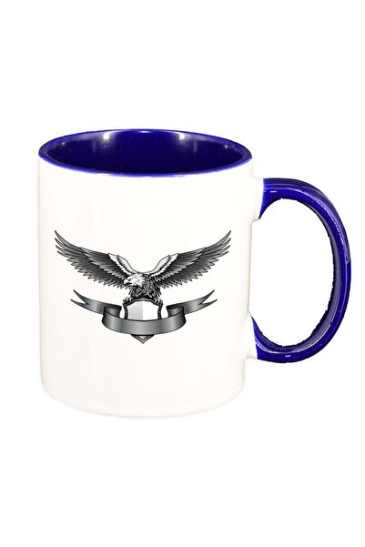 INOVATIX Cana alba personalizata, Eagle, interior albastru inchis, D301, INOV...