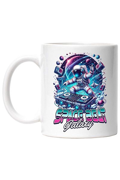 INOVATIX Personalized white mug, Astronaut In Space Party Music Dj, Space Beat, INOVATIX®. 330ml