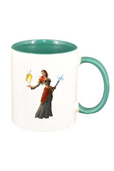 INOVATIX Cana alba personalizata, WoW, interior verde, D140, INOVATIX®. 330ml