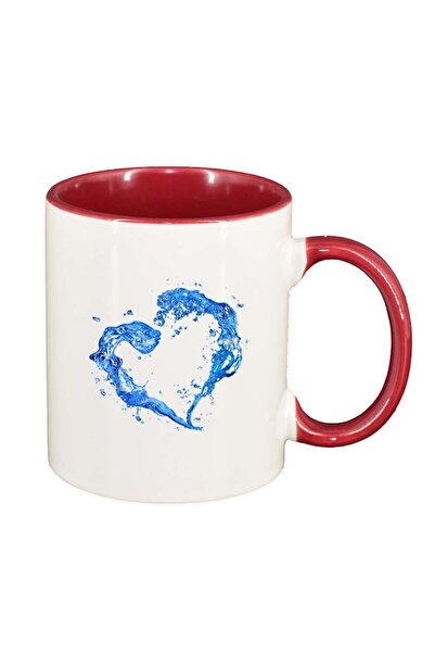 INOVATIX Cana alba personalizata, Inima, interior rosu, D235, INOVATIX®. 330ml