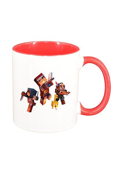 INOVATIX Cana alba personalizata, Minecraft, interior rosu, D1467, INOVATIX®....