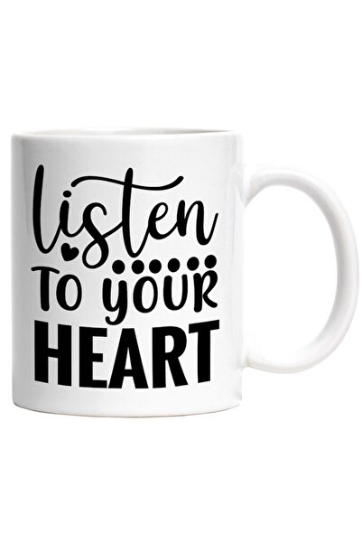 INOVATIX Cana alba personalizata, Listen to your heart - asculta-ti inima, IN...
