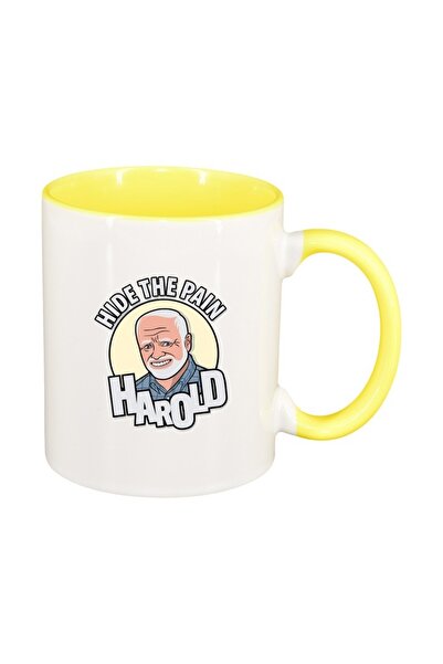 INOVATIX Cana alba personalizata, Meme - Harold, interior galben, D1402, INOV...