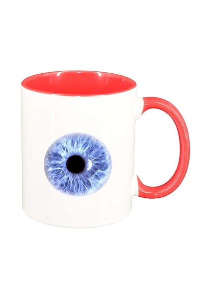 INOVATIX Personalized white mug, Eyeball, red interior, D299, INOVATIX®. 330ml
