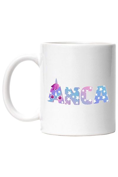 INOVATIX Personalized white mug, Name Anca, Unicorn, Princess, Fairytale, Cute, INOVATIX®. 330ml