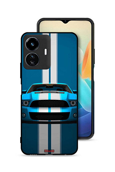 Tolwak Vivo Y77 5G Protective Case Cover Car Abstract Art