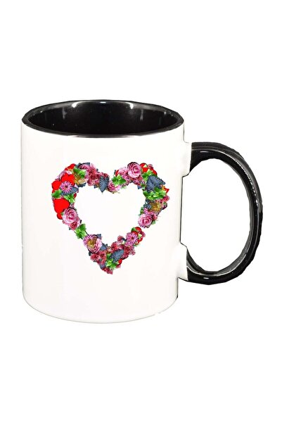 INOVATIX Cana alba personalizata, Flori, Love, interior negru, D981, INOVATIX...