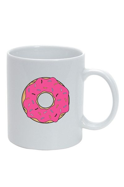 INOVATIX Personalized white mug, Doughnut, white, D415, INOVATIX®. 330ml