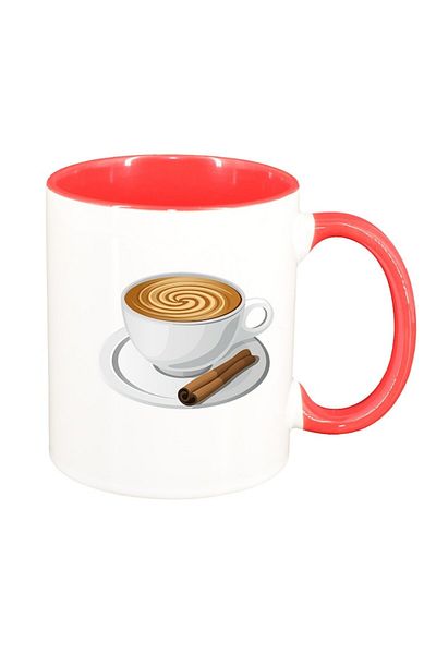 INOVATIX Personalized white mug, Coffee, red interior, D412, INOVATIX®. 330ml