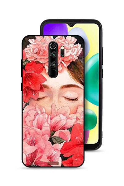 Tolwak غطاء حماية لهاتف شاومي ريدمي نوت 8 برو، وجه فتاة مخفي في فن الزهور