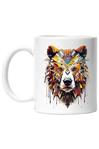 INOVATIX Cana alba personalizata, Cap De Urs, Mosaic, Stropi Vopsea, Abstract, INOVATIX®. 330ml