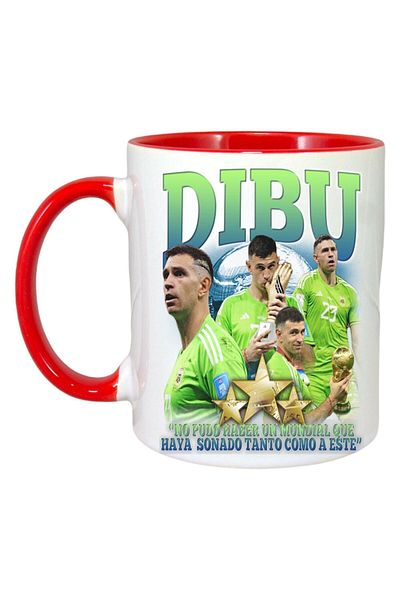 INOVATIX Cana Alba Personalizata, Dibu Best, Maner Si Interior Rosu, ®. 330ml