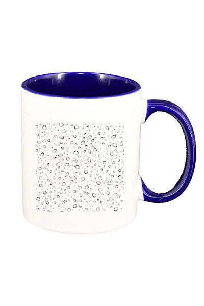 INOVATIX Personalized white mug, Drops, dark blue interior, D237, INOVATIX®. 330ml