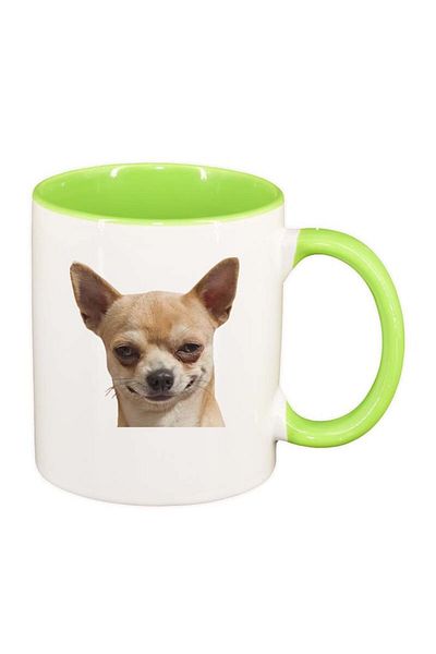 INOVATIX Personalized white mug, Dog, light green interior, D183, INOVATIX®. 330ml