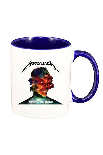 INOVATIX Cana alba personalizata, Metallica, interior albastru inchis, D1446, INOVATIX®. 330ml