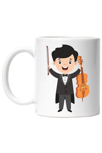INOVATIX Personalized white mug, Costume, Violin, Musician, Musical Instrument, Orchestra, INOVATIX®. 330ml