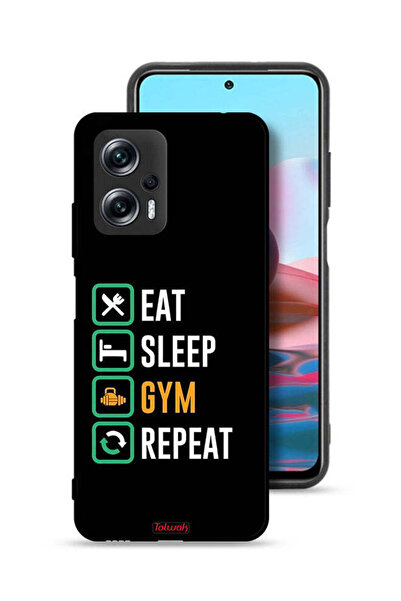 Tolwak غطاء حماية لهاتف شاومي ريدمي نوت 11T برو 5G، Eat Sleep Gym Repeat