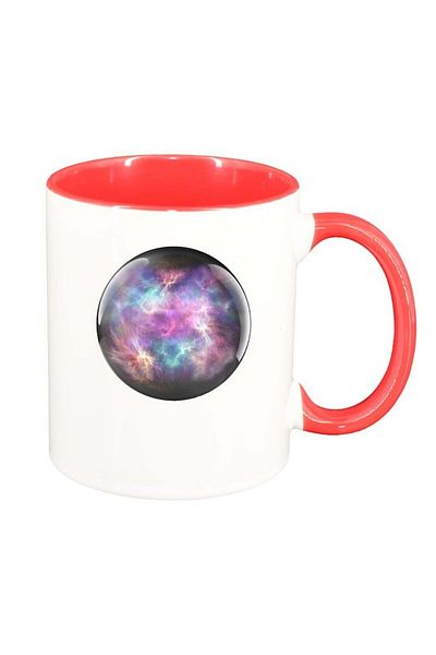 INOVATIX Personalized white mug, Space, red interior, D229, INOVATIX®. 330ml