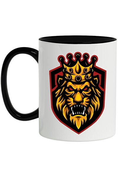 INOVATIX Εξατομικευμένη λευκή κούπα, Έμβλημα, Λιοντάρι, Βασιλιάς, Στέμμα, με ...