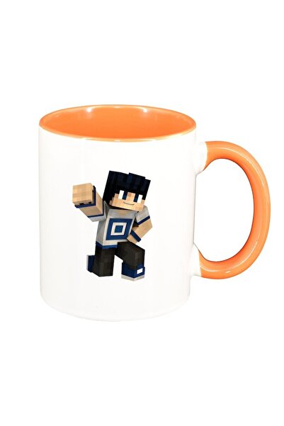 INOVATIX Εξατομικευμένη λευκή κούπα, Minecraft, πορτοκαλί εσωτερικό, D1460, I...