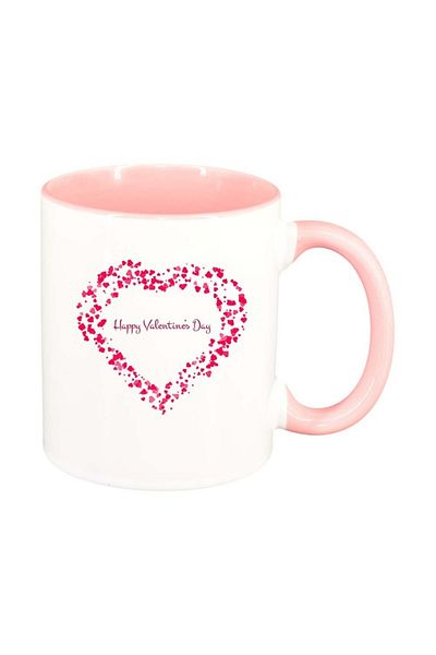 INOVATIX Personalized white mug, Love, pink interior, D401, INOVATIX®. 330ml