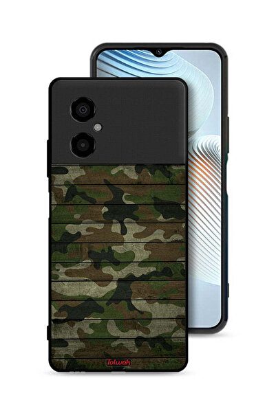 Tolwak غطاء حماية لهاتف Xiaomi Poco M4 5G بنمط خشبي مموه